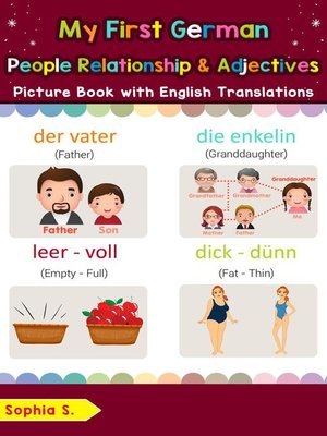 cover image of My First German People, Relationships & Adjectives Picture Book with English Translations